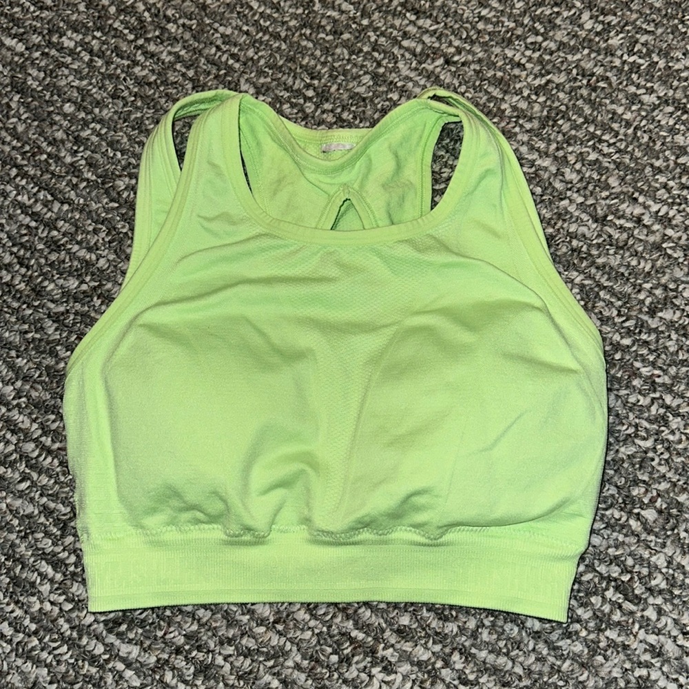 Gymshark Neon Green High Neck Sports Bra